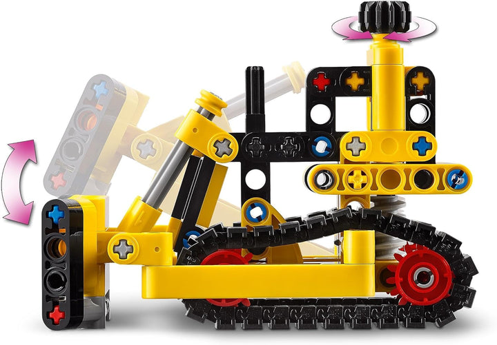 Buldozer greu LEGO Technic, buldozer de jucărie de construit, de adăugat la șantierul tău de construcții, jucărie de construcții pentru copii, cadou tehnologic pentru băieți și fete de la 7 ani 42163