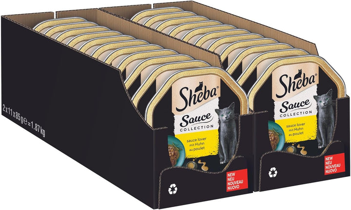 SHEBA Bowl Hrană umedă pentru pisici Colecția de sosuri cu curcan în sos ușor 2 X 11 X 85G