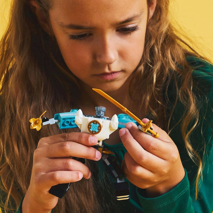 LEGO NINJAGO Zane's Action Mech - Jucărie ninja cu 3 minifigurine pentru jocuri de rol - Set mic de construit și jucat pentru copii - Idee de cadou pentru băieți și fete de la 6 ani 71827 Seturi de constructie Besuche den LEGO-Store