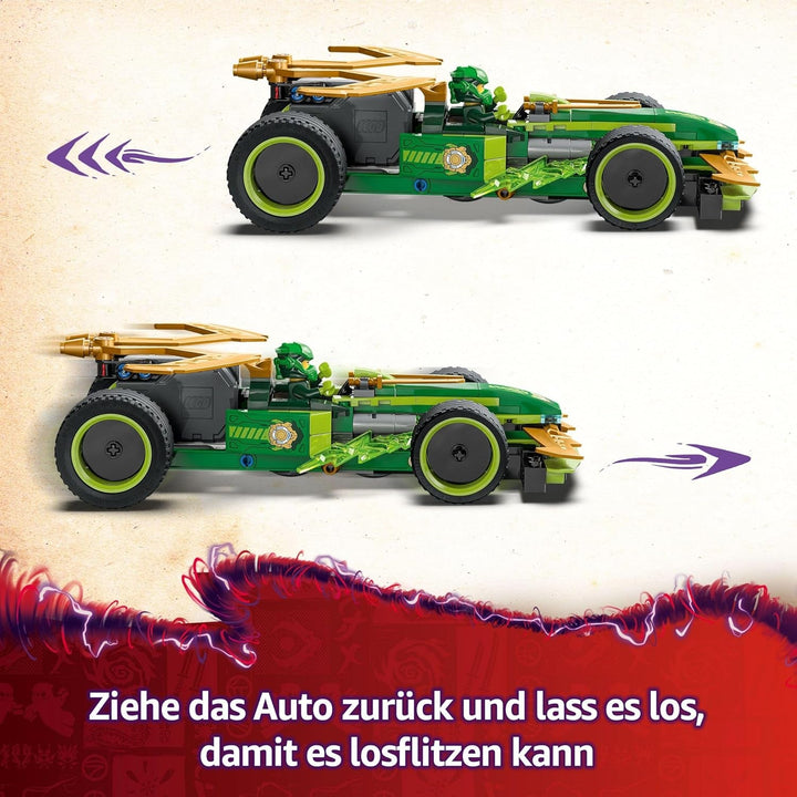 LEGO NINJAGO Lloyd's Action Speedster - Mașină de construit jucărie cu 2 minifigurine pentru jocuri de rol, mașină de construit jucărie pentru copii - cadou pentru băieți și fete de la 7 ani 71828