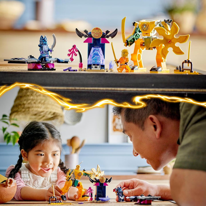 LEGO NINJAGO Arin's Battle Mech, jucărie Ninja pentru copii cu vârsta de peste 4 ani Cu figuri Incl. Arin cu mini katana, figurine de acțiune și mech-uri, cadou mic pentru băieți și fete 71804