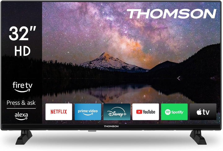 Thomson 32'' (80 Cm) HD – LED Fire TV – Alexa-Sprachsteuerung, Airplay-Unterstützung, Triple Tuner, Bluetooth, HDMI, Usb-Anschlüsse, AV in Und CI+ – 32HF2S34 – 2024