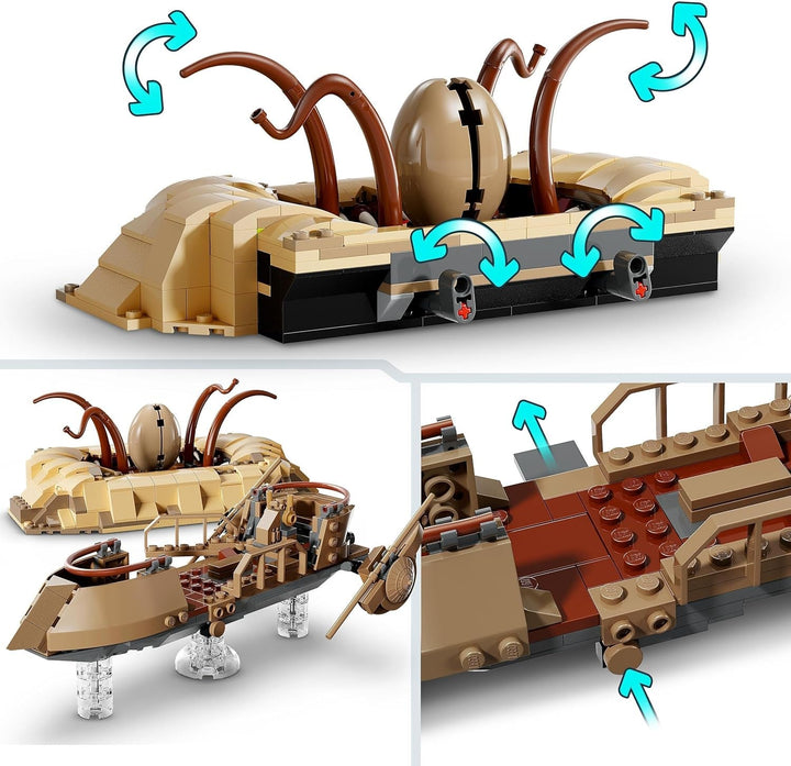 LEGO Star Wars: Întoarcerea lui Jedi Knight Desert Skiff și Sarlacc Pit, set fantezie de colecționat și construit, jucărie de construit, cadou pentru băieți, fete și toți fanii 75396