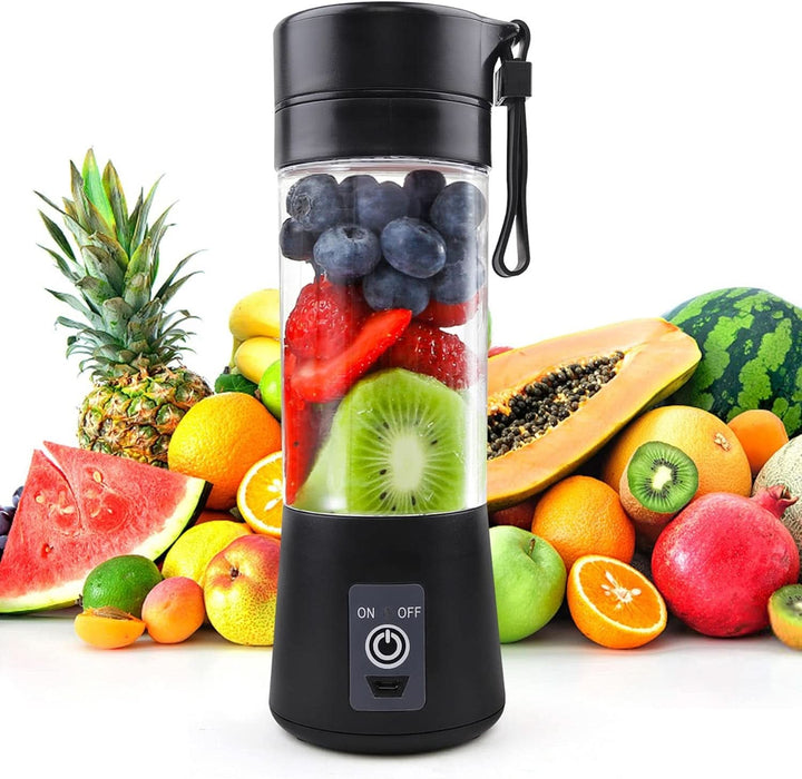 Mixer Smoothie Maker Tragbarer Entsafter: 380Ml Standmixer Persönlicher Shaker Proteinshake Mit 6 Edelstahlmesser Tragbar-Bpa-Freie Mit Usb-Mixbecher Für Shakes,Saftoutdoor,Schwarz