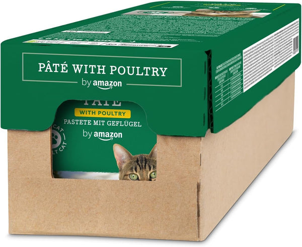 By Amazon Hrană pentru pisici, umedă, pateu cu păsări de curte, 100 G, 16 bucăți (înainte de viață)
