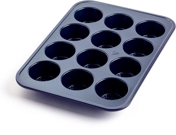 Blue Diamond Bakeware 12Er Muffinform Mit Antihaftbeschichtung, Blau