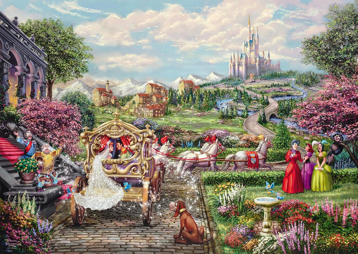 Schmidt Spiele 58038 Disney, Cenusareasa fericita pentru totdeauna, Thomas Kinkade, puzzle jigsaw 1000 piese, multicolor