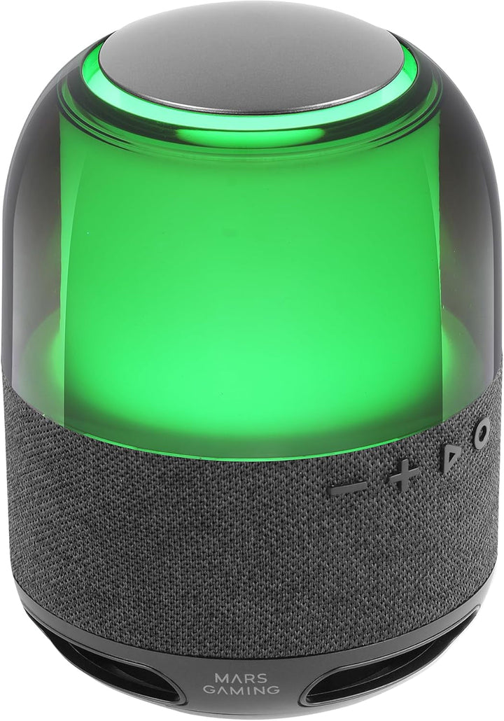 Mars Gaming MSB-ORB, Tragbarer Lautsprecher + Soundbar 20W, Orbilight RGB 360° Beleuchtung, Soundbar Mit Triple-Driver-System, Gaming-Lautsprecher Bluetooth 5.3 / Usb/Microsd/Aux/Fm, Schwarz
