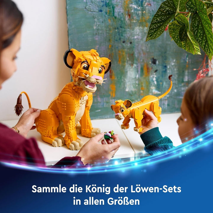 LEGO Ç€ Disney Simba, puiul de leu al regelui, jucărie de construcție pentru copii, Playset fantezie cu figura leului, idee de cadou cool pentru fete și băieți de la 6 ani, jucărie pentru copii 43243