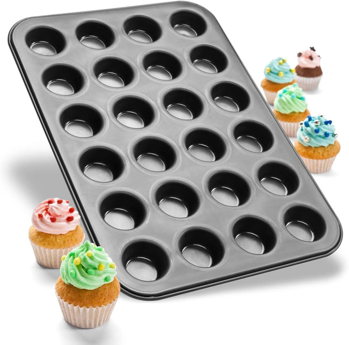 Zenker 6541 Black Metallic 24Er Mini-Muffinform – Antihaftbeschichtet Für Perfekte Mini-Muffins, Ø 4,5 Cm, Made in Germany