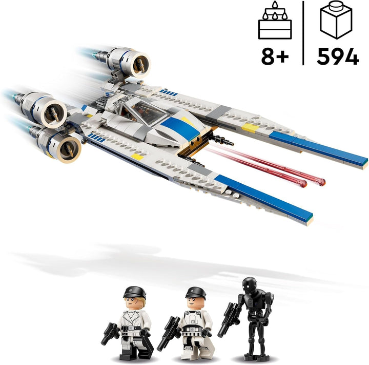 LEGO Star Wars 75399 Rebel U-Wing Starfighter - Jucărie cu funcție de aripă oscilantă și 3 minifigurine, inclusiv Cassian Andor și figura droidului K-2SO - Cadou pentru băieți cu vârsta peste 8 ani și fani Andor sezonul 2