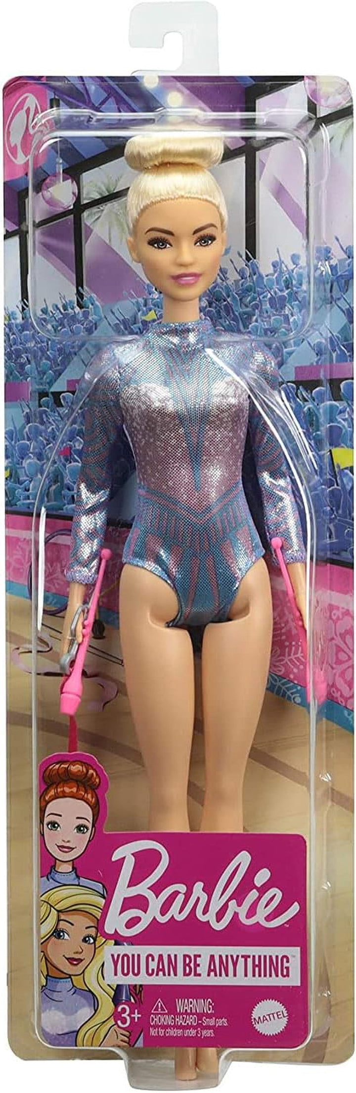 Barbie Doll, You Can Be Anything Barbie Series, Gimnastică ritmică Barbie cu păr blond, accesorii Barbie, inclusiv păpușă Barbie, cadou pentru copii, jucărie de la 3 ani, Gtn65