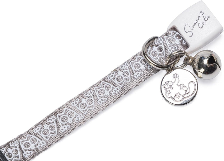 Zgarda pentru pisici Simon's Cat de Karlie, Zgărzi pentru pisici, Nylon, Gri, 20-30 x 1 cm