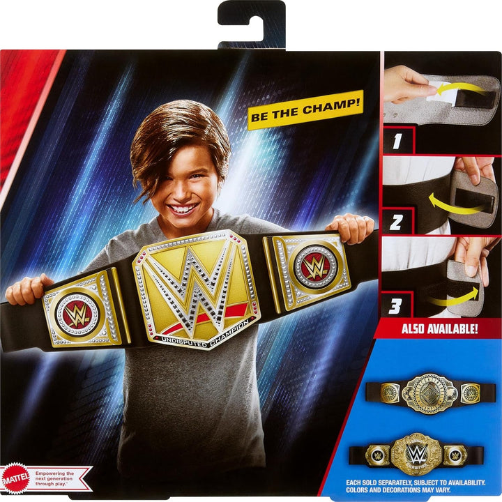 Mattel Mattel WWE Championship Belt, Undisputed WWE Universal Championship Role Play And Costume, Aprox. 100 Cm Lungă Faux Leather Belt With Unique Fitting, HYJ35