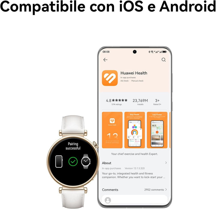 Ceas inteligent HUAWEI WATCH GT 4 46mm, Autonomie până la 2 săptămâni, Android și iOS, Gestionarea caloriilor, Gestionarea sănătății profesionale, SpO2, GPS, Versiunea germană, Negru + FreeBuds SE 2