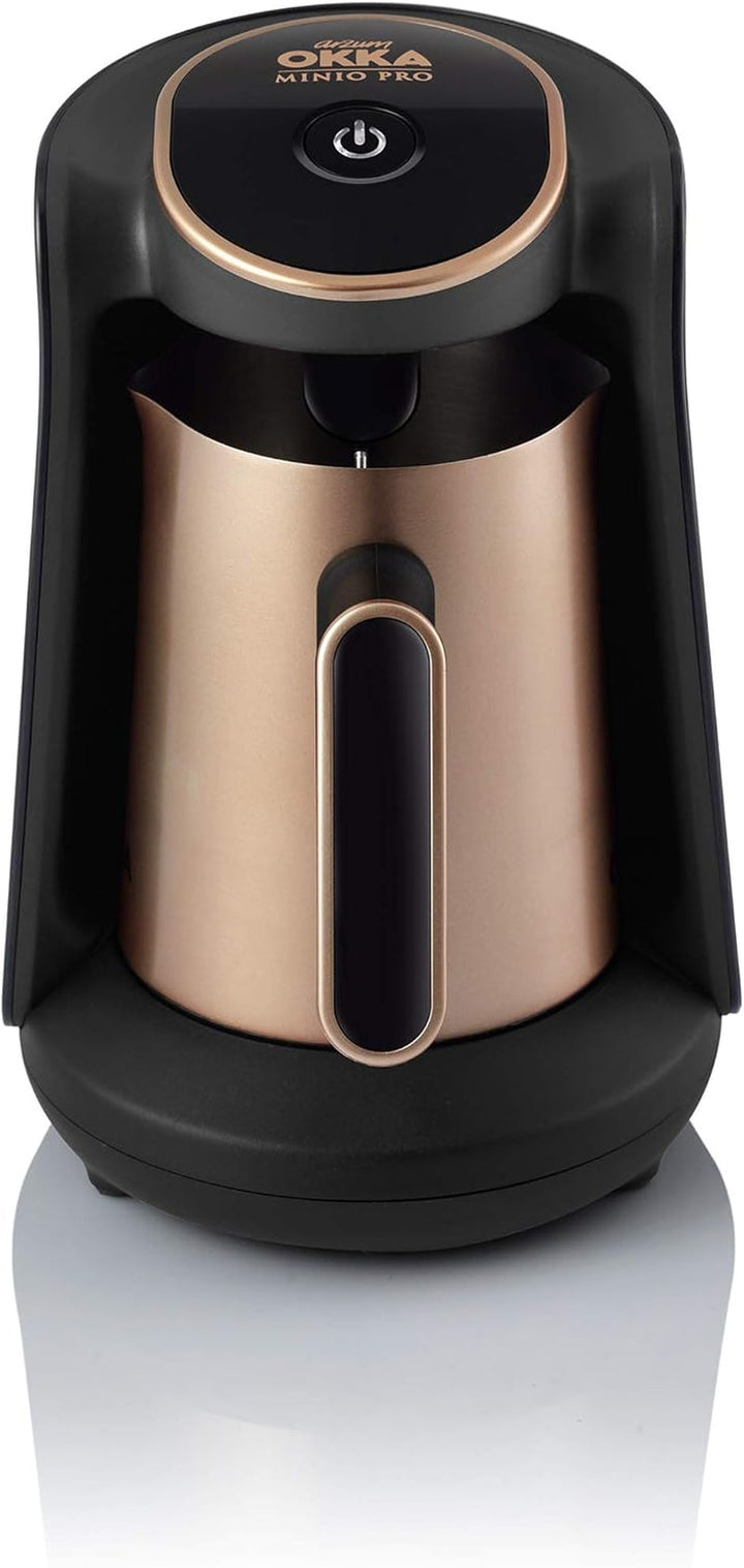 Cafetieră turcească Arzum Okka Minio, aparat Mocha, 1-4 căni, cană din oțel inoxidabil de 300 ml, protecție la preaplin, sistem inteligent de preparare, cană lavabilă, 480 W, cupru