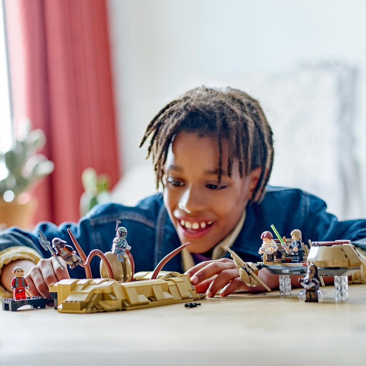 LEGO Star Wars: Întoarcerea lui Jedi Knight Desert Skiff și Sarlacc Pit, set fantezie de colecționat și construit, jucărie de construit, cadou pentru băieți, fete și toți fanii 75396