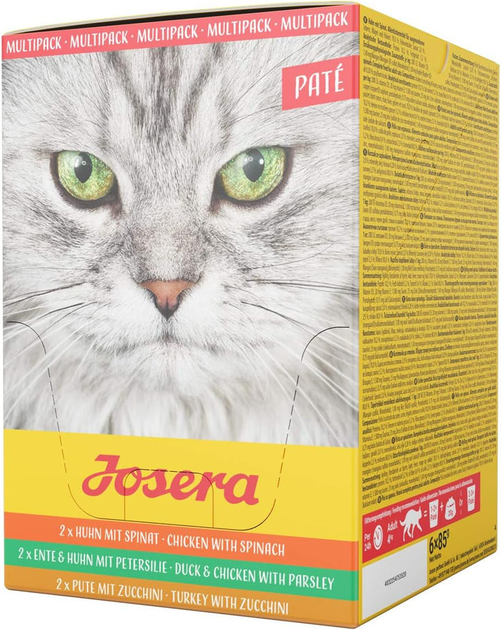 JOSERA Paté Goulash Beef & Chicken (16 X 85 G) | Adult | Hrană umedă premium pentru pisici adulte | Goulash Beef & Chicken | Fără cereale | Hrană umedă pentru pisici într-o pungă proaspătă | 16-pachet