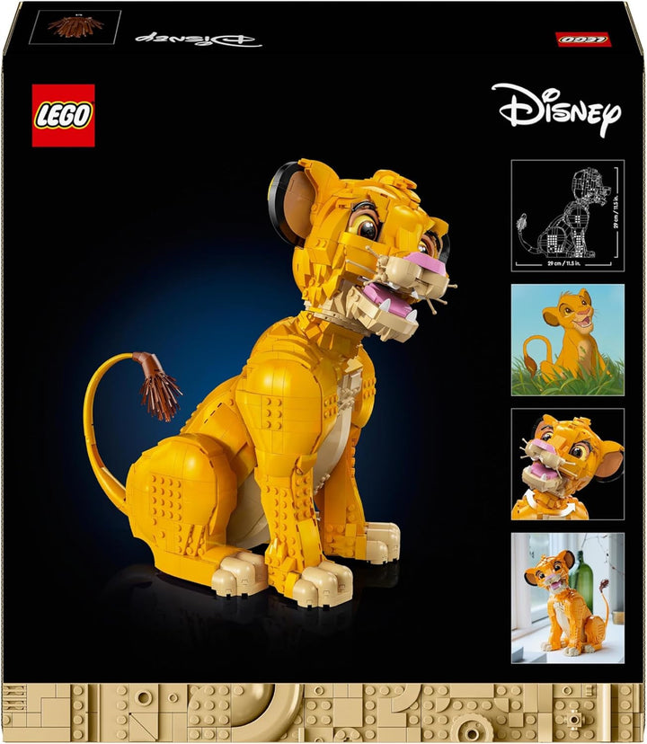 Lego Ç€ Disney Simba, tânărul rege al leilor, jucărie de construit pentru colecționat cu figurine creative de animale, activitate relaxantă pentru adulți, idee de cadou pentru femei 43247