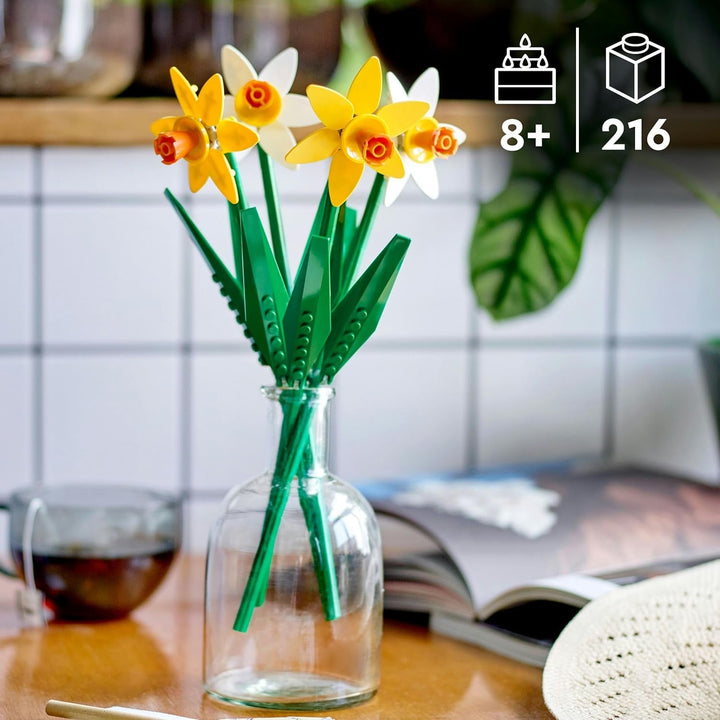 Narcise LEGO Botanicals - Cadouri de Paște pentru fete și băieți - Flori artificiale pentru copii - Buchet de flori ca decor pentru cameră sau birou - Cadou pentru femei - 40747