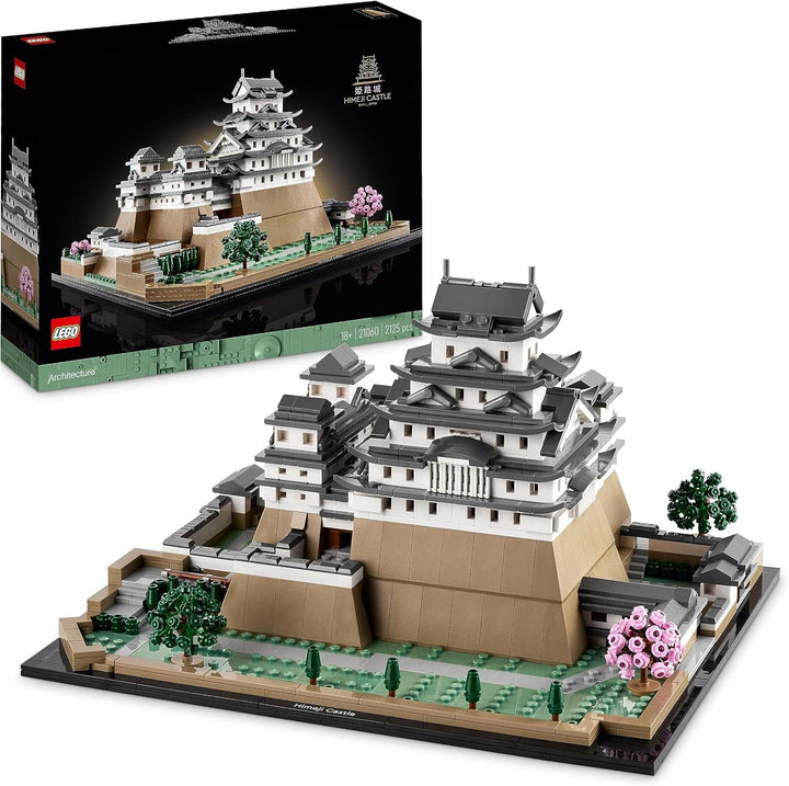 Castelul LEGO Architecture Himeji, Kit model pentru adulți, Colecția Landmark, Set pentru fanii grădinăritului creativ și ai culturii japoneze, cu copac cu flori de cireș, cadou pentru el și ea 21060