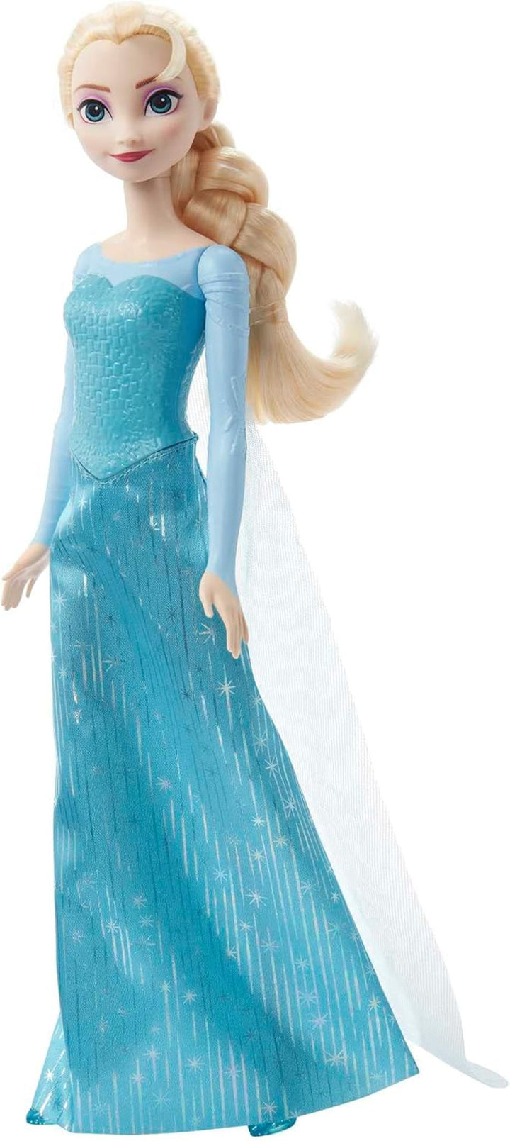 Mattel Disney The Ice Queen Elsa Doll, The Ice Queen Doll, păr blond pieptănat, mobilă, pantofi detașabili, cadouri Disney, jucării de la 3 ani, HLW47