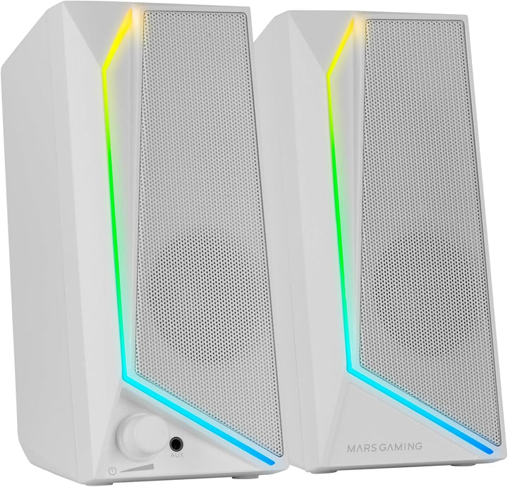 Mars Gaming MSB-ORB, Tragbarer Lautsprecher + Soundbar 20W, Orbilight RGB 360° Beleuchtung, Soundbar Mit Triple-Driver-System, Gaming-Lautsprecher Bluetooth 5.3 / Usb/Microsd/Aux/Fm, Schwarz