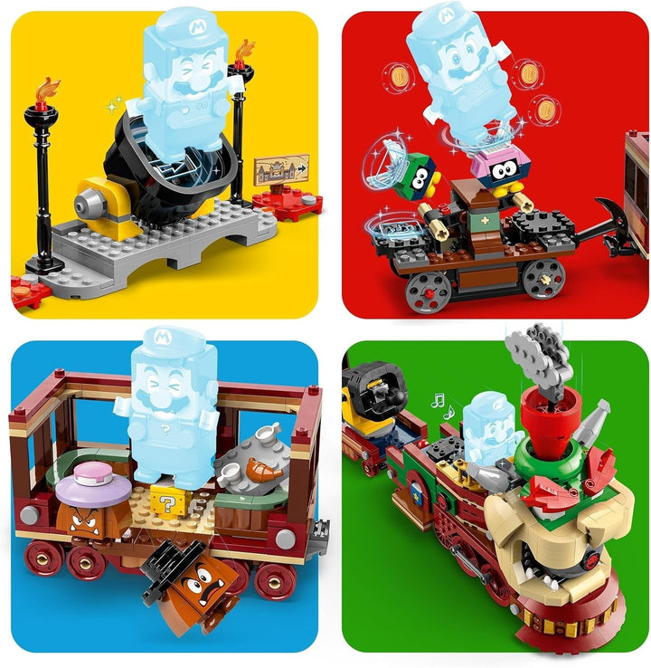 LEGO Super Mario Trenul Express Bowser, set de joacă de aventură pentru copii cu Hammer Brother, 2 Gumbas și 2 Parapunctures, cadou Nintendo pentru băieți, fete și gameri 71437