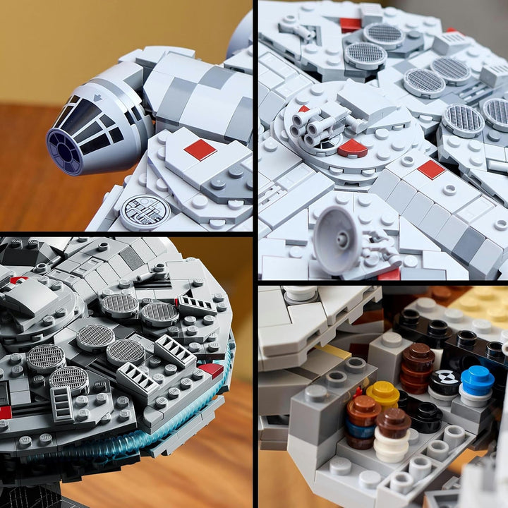 LEGO Star Wars Millennium Falcon, set aniversar 25 de ani pentru adulți, navă construibilă, piesă de colecție din "O nouă speranță", kit model navă spațială, cadouri pentru bărbați, femei 75375