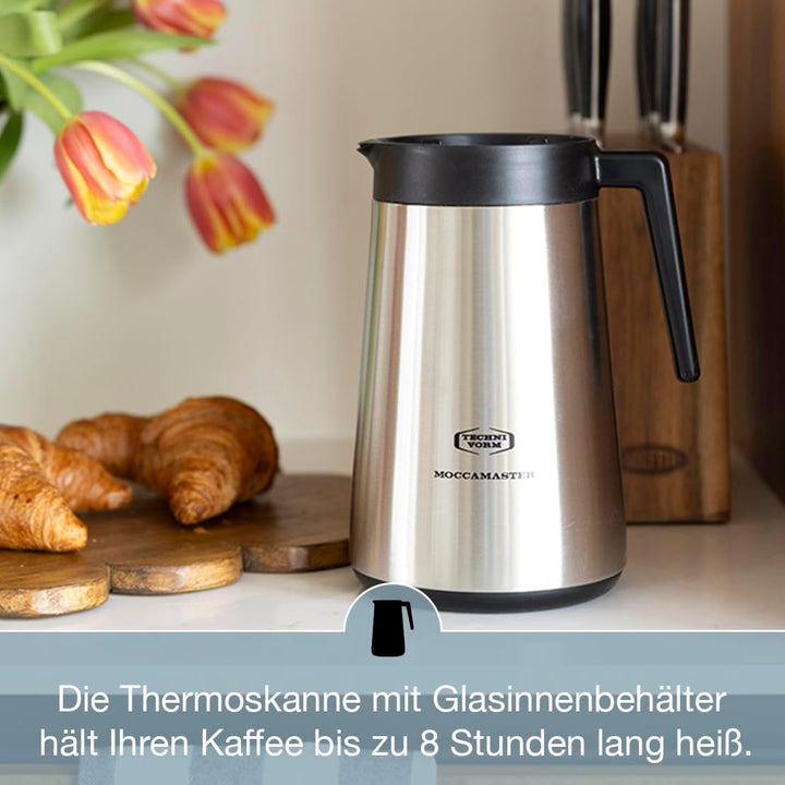 Moccamaster KBGT Thermos, Ulcior termos pentru filtru de cafea, filtru de cafea, Roșu, 1,25 litri