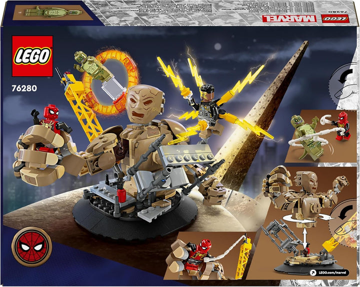 LEGO Marvel Spider-Man vs. Sandman: Showdown, jucărie de supererou cu figuri care includ Lizard și Electro, jucărie de construcție pentru jocuri de rol, cadou pentru băieți și fete entuziaști de acțiune 76280