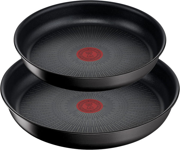 Tefal L39591 Ingenio Unlimited | Stapelbar | Antihaftversiegelung | Induktionsgeeignet | Thermo-Signal Temperaturanzeiger | Schwarz | 3-Teiliges Set