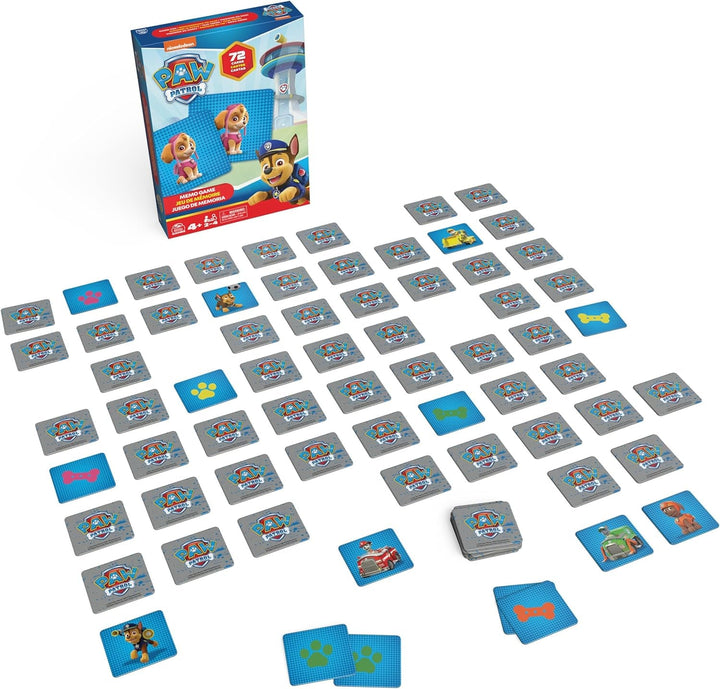 Jocuri Spin Master Paw Patrol, joc de memorie, jucarie Paw Patrol, Chase, Stella, Marcus, Ruben, jocuri de memorie cu carti, pentru copii peste 4 ani