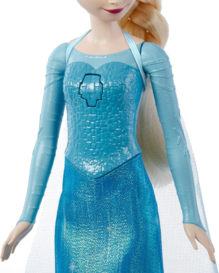 Disney The Ice Queen Elsa Doll, The Ice Queen Doll, păr blond pieptănat, mobilă, pantofi detașabili, cadouri Disney, jucării de la 3 ani, HLW47