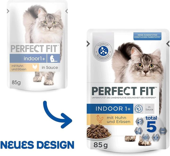 Pungi porționate pentru pisici PERFECT FIT™ pentru interior cu pui 12 X 85G