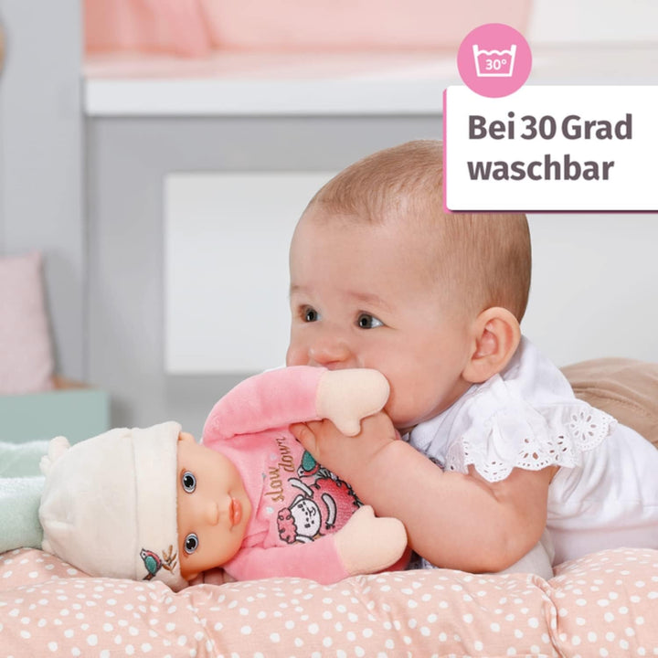 Zapf Creation 706428 Baby Annabell Sweetie pentru bebeluși 30Cm - Păpușă de cârpă roz moale pentru bebeluși, zornăitor integrat, lavabilă, poate fi folosită de la naștere.