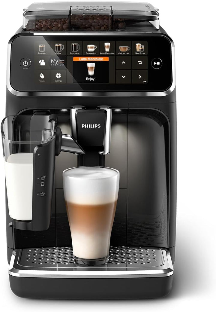Aparat de cafea Philips Series 5400 - Sistem de lapte Lattego, 12 specialități de cafea, Afișaj intuitiv, 4 profiluri de utilizator, Negru (EP5441/50) & Filtru de apă Philips Kalk CA6903/10 Aqua Clean