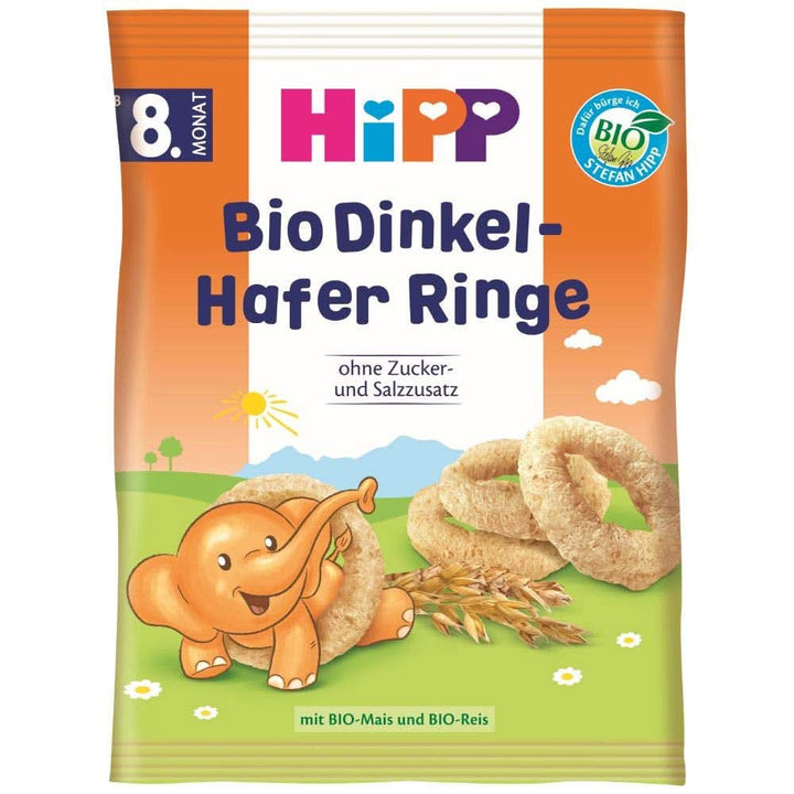 Hipp Bio Knabberprodukte Bio-Dinkel-Hafer Ringe, 30 G