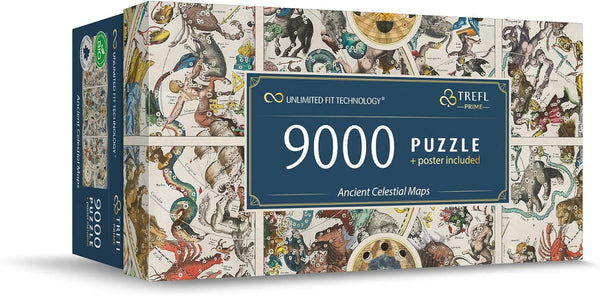 Trefl Prime - Puzzle UFT: Hărți celeste antice - 9000 de piese, puzzle mare cu o hartă celestă antică, cartonul cel mai gros, organic, EKO, divertisment pentru adulți și copii începând cu 12 ani