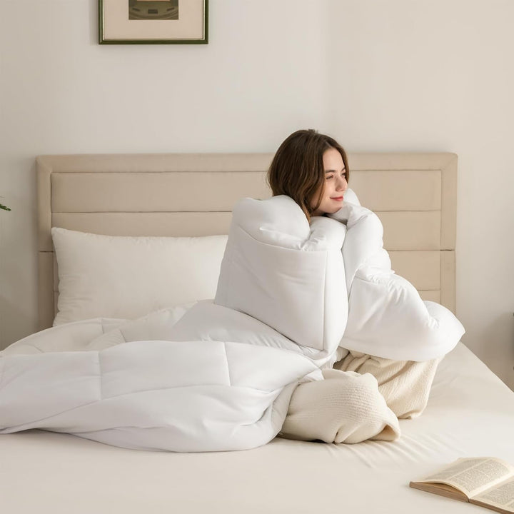 Good Nite Winter Duvet 200X200 Cm 460Gsm Plapumă caldă pentru lenjerie de pat de iarnă Plapumă matlasată cu umplutură din poliester Microfibre Pătură de dormit alb 200X200Cm