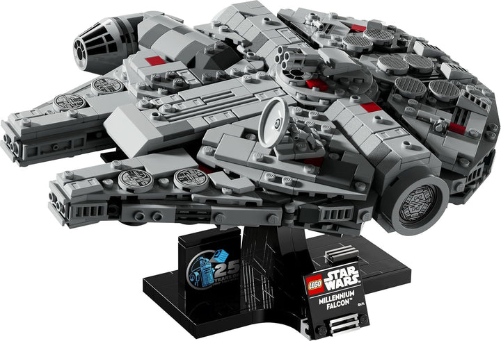 LEGO Star Wars Millennium Falcon, set aniversar 25 de ani pentru adulți, navă construibilă, piesă de colecție din "O nouă speranță", kit model navă spațială, cadouri pentru bărbați, femei 75375