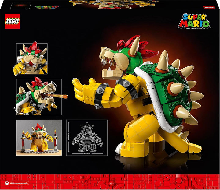 LEGO Super Mario The Mighty Bowser, kit model 3D, set mare cu figură mobilă de colecționat, inclusiv platformă de duel, idee de cadou pentru fani, de afișat ca decor pentru cameră 71411