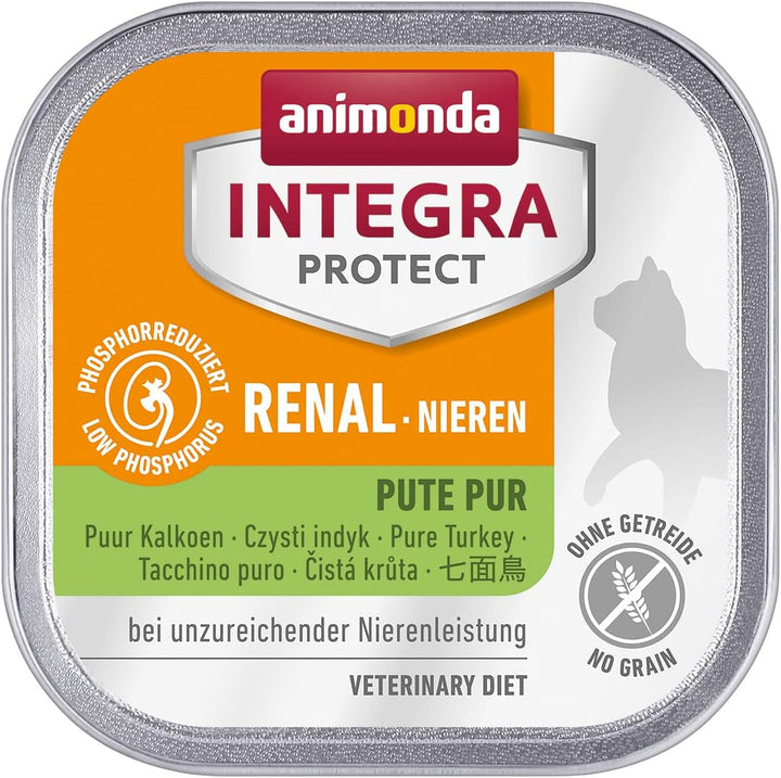 Animonda Integra Protect Kidney Cats, hrană umedă pentru insuficiență renală, curcan pur, 16 X 100 G & Animonda Integra Protect Kidney Cats, hrană umedă pentru insuficiență renală, cu pui, 16 X 100 G