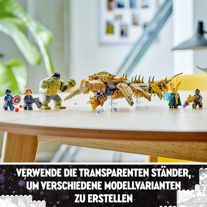 LEGO Marvel Avengers Vs. Leviathan, jucărie de construcție, set cu Hulk și minifigurinele Captain America, Loki, Black Widow și Chitauri, set de joacă Avengers pentru băieți și fete de peste 7 ani 76290