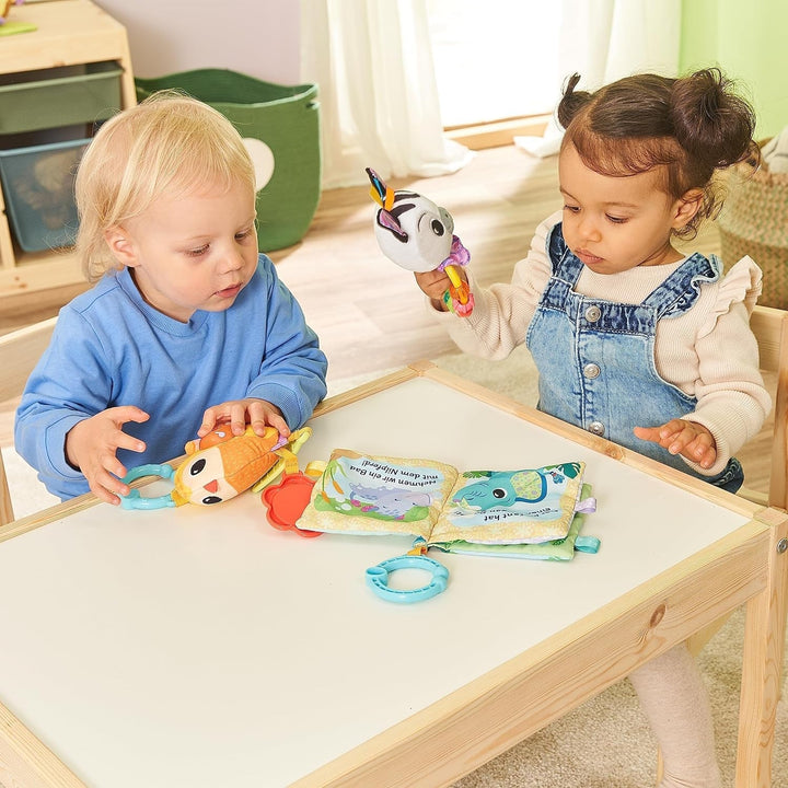 VTech Baby - Set cadou Baby's Animal Friends - Set de jucării cu carte din material textil, pasăre cântătoare și zornăitor zebră - Pentru copii cu vârsta cuprinsă între 0-24 luni Jucarii Bebe Naty Shop