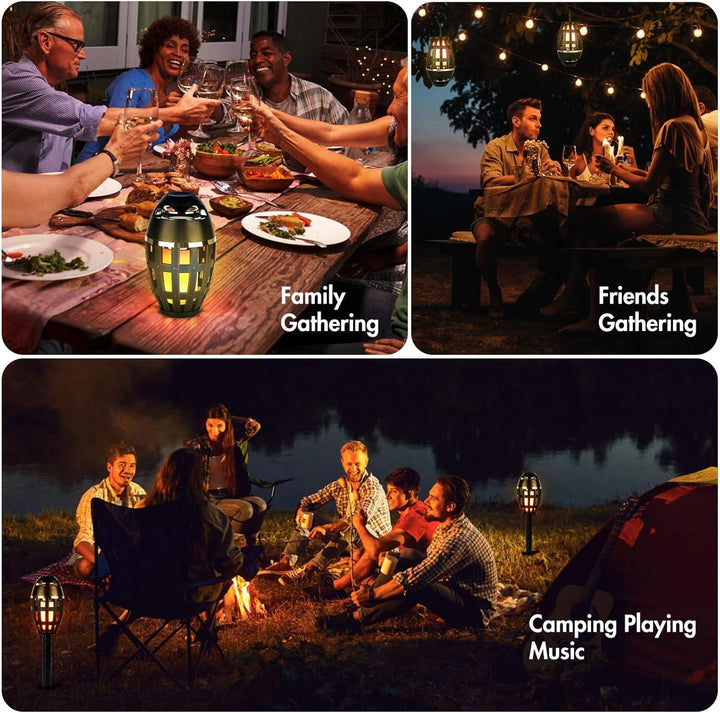 Wowlela Bluetooth Lautsprecher Mit Flammen Effekt, Tragbare Bluetooth-Lautsprecher Outdoor Kabellose Wasserdichter Bluetooth Lautsprecher Mit Licht, Für Terrasse, Garten, Geschenke Für Männer,Frauen