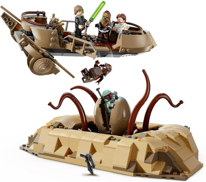 LEGO Star Wars: Întoarcerea lui Jedi Knight Desert Skiff și Sarlacc Pit, set fantezie de colecționat și construit, jucărie de construit, cadou pentru băieți, fete și toți fanii 75396