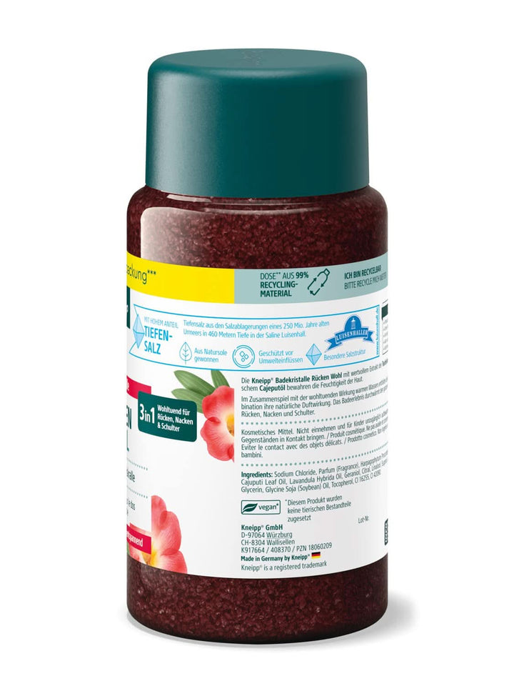 Kneipp, săruri de baie cu extract de gheara diavolului - sare naturală din salina Luisenhall și uleiuri esențiale de Lavandă și Cajeput pentru gât și umăr - 600G