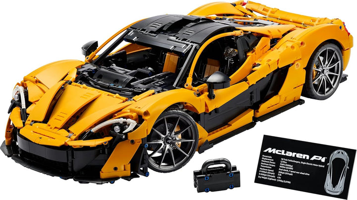LEGO Technic Mclaren P1, set cu mașină super sport pentru adulți, cadou pentru fanii mașinilor, piesă de colecție la scară cu motor cu piston V8 și transmisie cu 7 trepte, model de mașină, set de mașini de jucărie 42172
