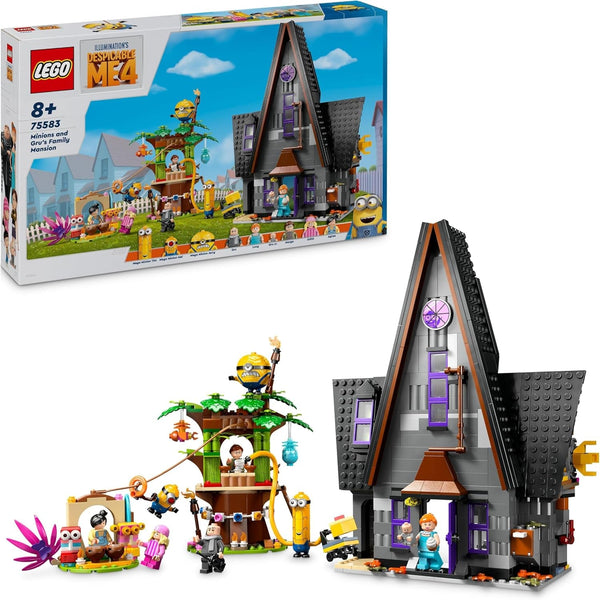 LEGO I - Simply Incorrigible 4 Vila de familie a lui Gru și a Minionilor, set de joacă pentru filmul I - Simply Incorrigible 4, jucărie pentru copii, cadou pentru băieți și fete începând cu vârsta de 8 ani 75583